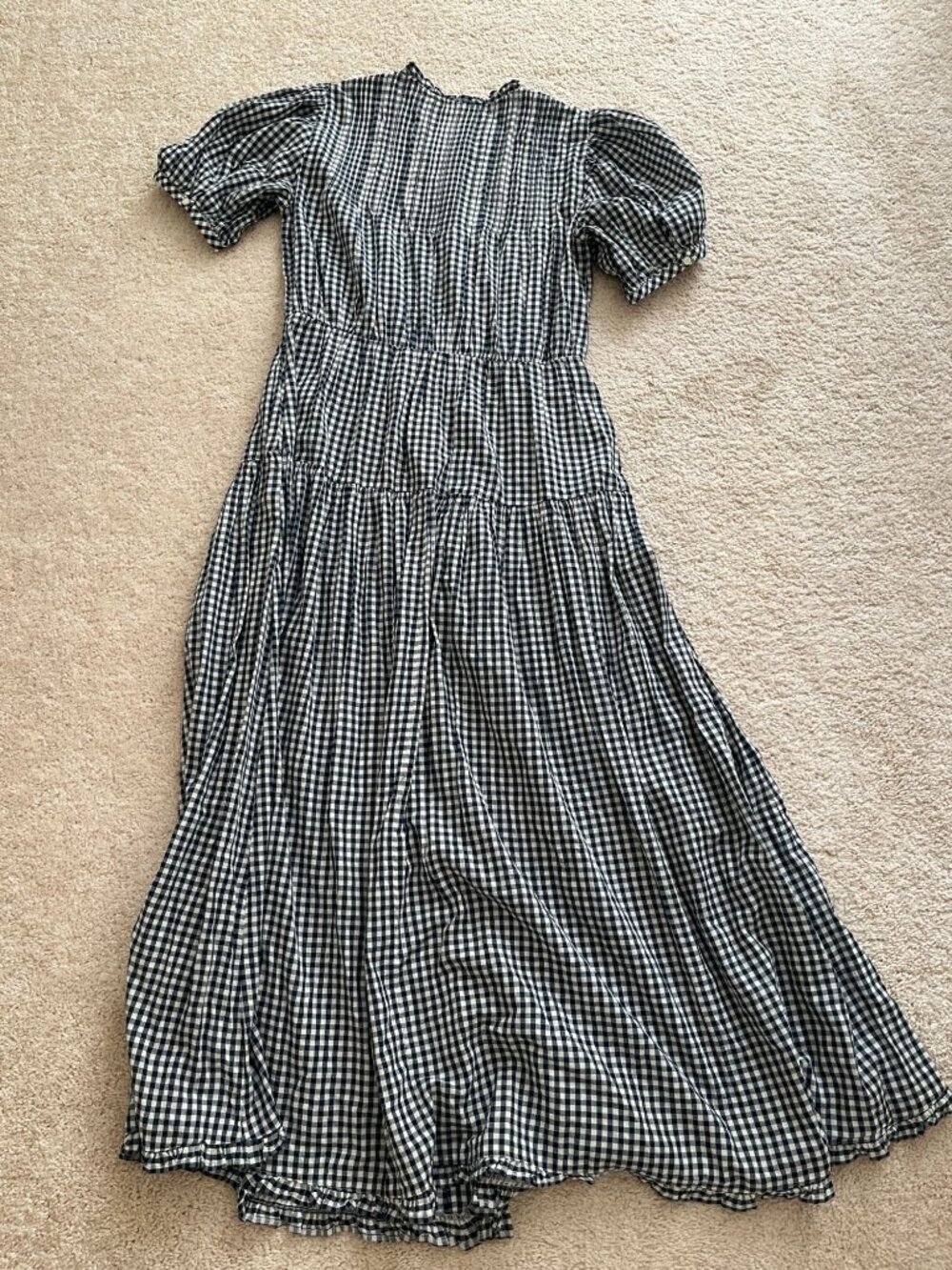 NWOT Gap X DOEN Gingham Tiered Maxi Dress Sz XXS - Picture 7 of 15